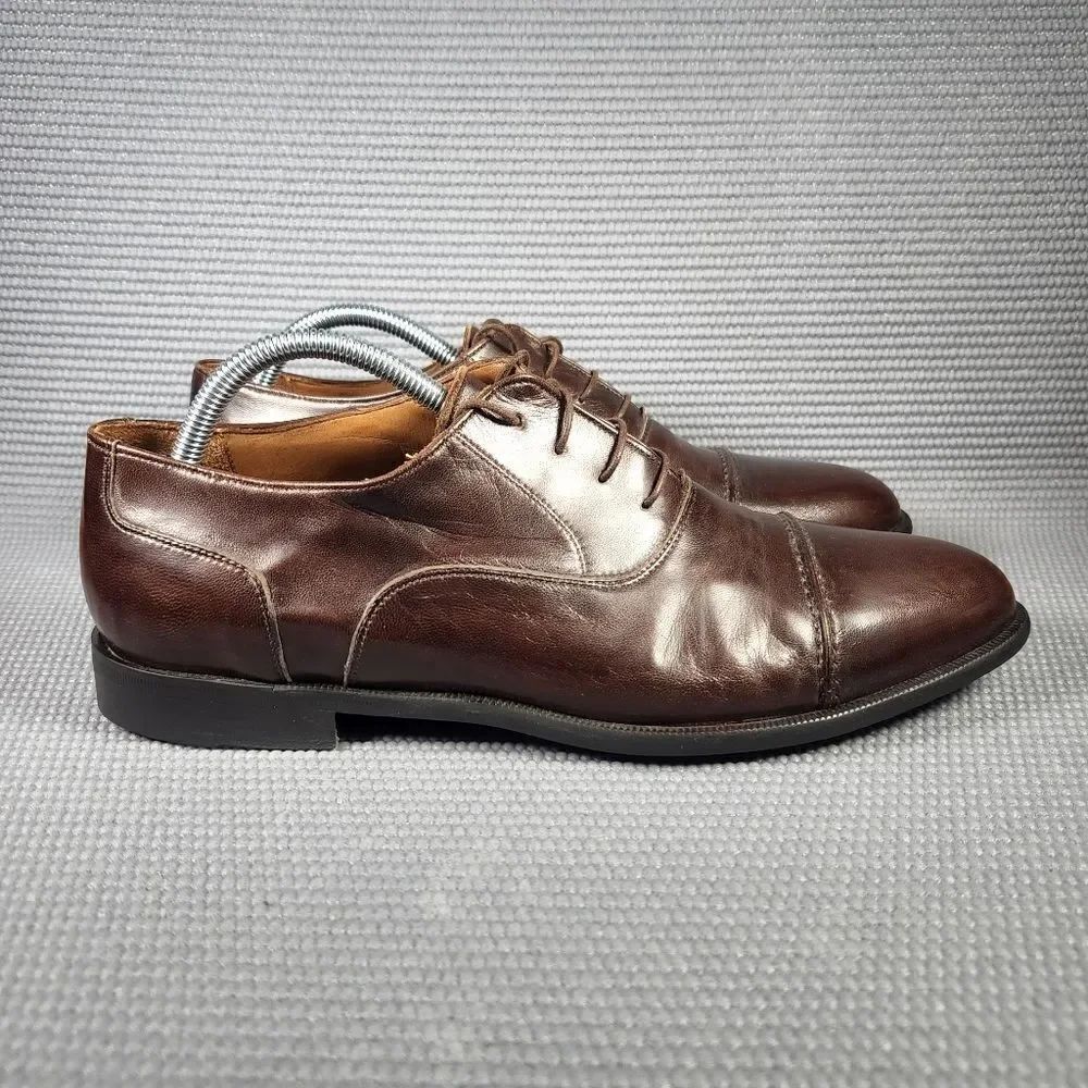 Cole Haan Oxford Cap Toe Men's Size 10D Brown Leather Lace Up Dress Shoes 13850